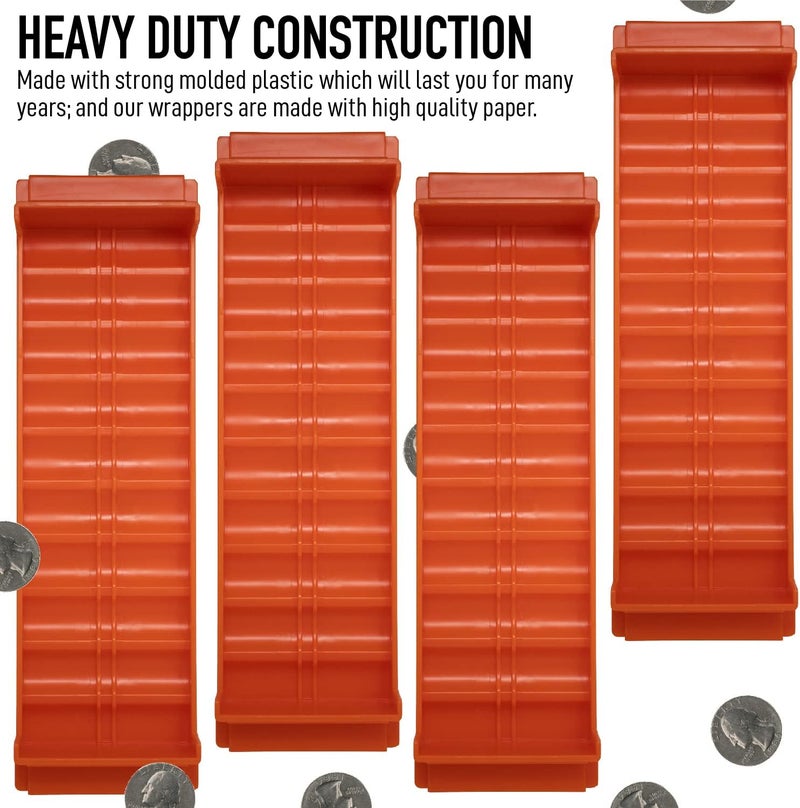 Nadex Heavy Duty Quarter Coin Trays with Wrappers - Holds Up to $100 in Quarters Per Tray – Stackable Organizer for Coin Rolls and Loose Change - for Retail, Business, Personal Use - 4 Quarter Trays - Image 4
